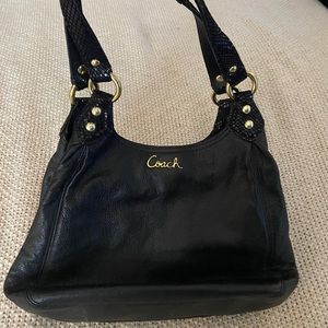 Black leather Coach purse